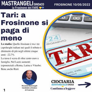 Scopri di più sull'articolo Tari: a Frosinone si paga di meno